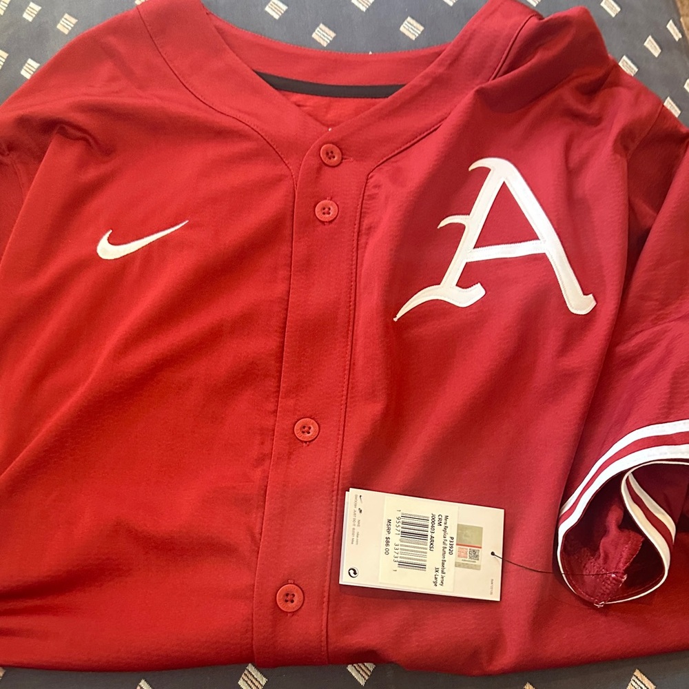 Nike Red Baseball Jersey with White Accents